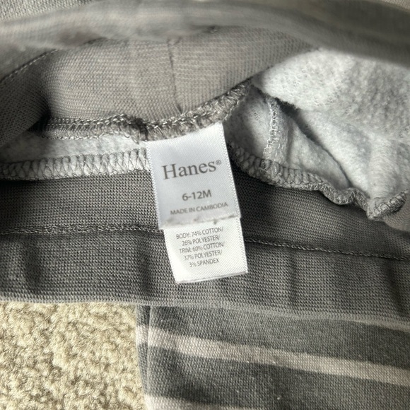 Hanes Gray Sweatpants with Elastic Waistband and Cuffs - Picture 3 of 3